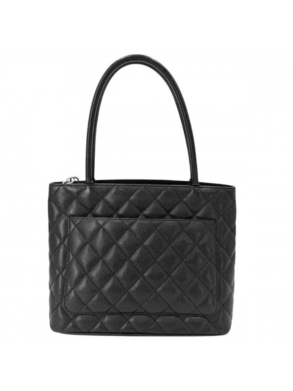 Chanel Handbag Quilted Medallion Tote CC Logo Shoulder Caviar Leather Black - Picture 2 of 10